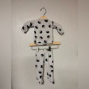 $23 ADD ON Ying Yang Matching Set Long Sleeve Gray Bamboo Forever French 0-3M